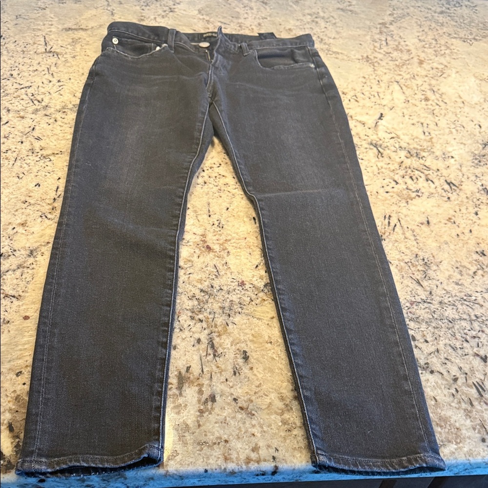 Men's Dark Gray Straight Jeans